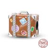 Copper Fashion Travel Airplane Luggage ThreePiece Set Charm Bead Charms Ideal For Women Authentic Bracelets Pendant Do It Yourself Jewellery