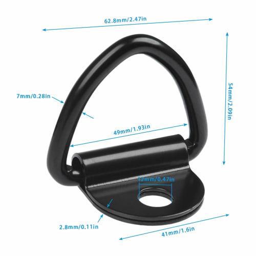 TIMESETL Ground Hook, Cargo Hook, Stainless Steel D-Ring, 12mm, Pack of 8, D-Shaped Hanging Hook, Trailer Anchor, Tie-Down Ring, Load Anchor for Motor