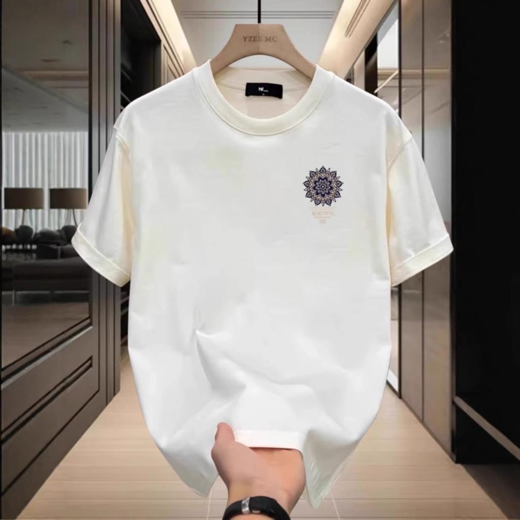 Trendy Brand Short-Sleeved Pure Cotton Men'S Printed T-Shirt Trendy Men'S And Women'S Versatile Round Neck T-Shirt Men'S