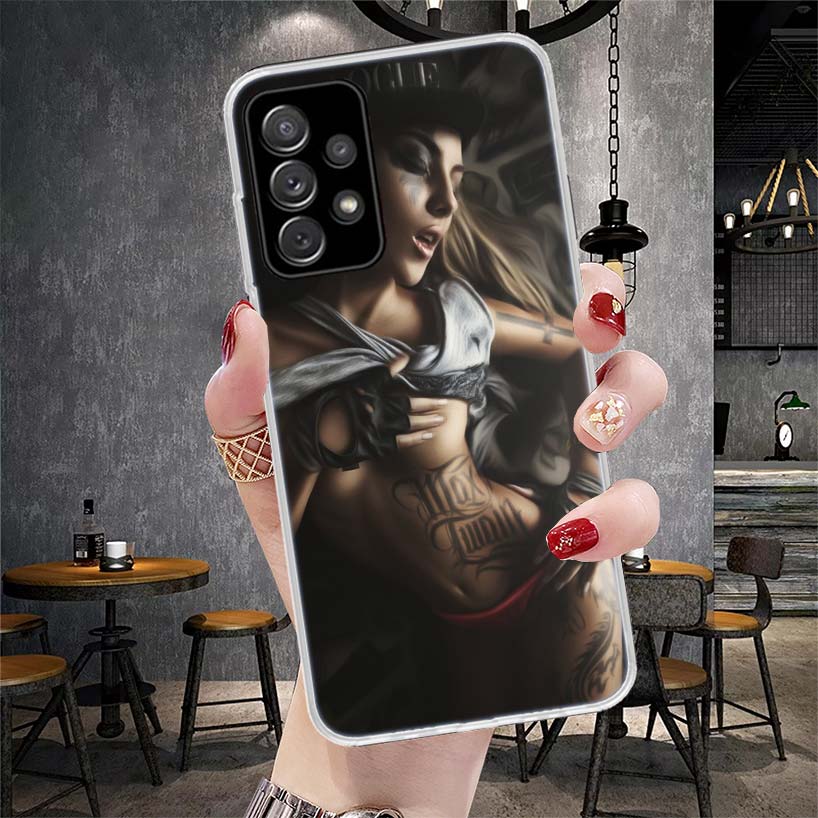 Sexy Sleeve Tattoo Girls Soft Phone Case For Samsung Galaxy S22 S23 S24 S25 Edge S26 Ultra S20 FE S21 Plus + Fundas Coque Galaxy