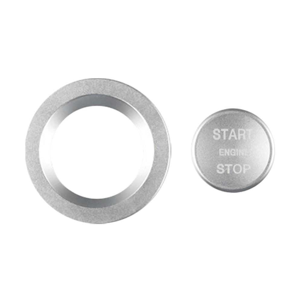 2Pcs Blue/Silver Start Push Button Cover&Ring,For Land Rover Discovery Sport LR5 Range Rover Sport Vogue Evoque,Car Accessories
