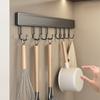 Kitchen Wall Hook Rack With Space Aluminum Material For Kitchen Organization And Utensil Storage