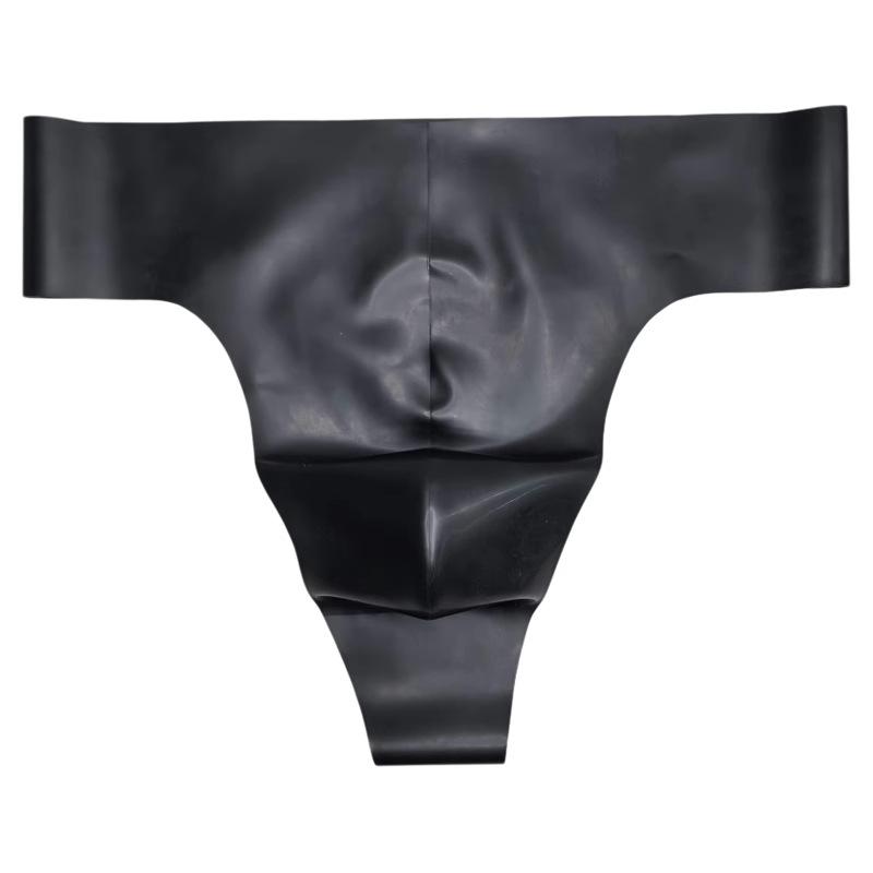Fetish Latex Glossy Thong Men Sexy Transparent Seamless Rubber Underwear Glossy U Convex Underpant Erotic Sissy Lingerie Panties