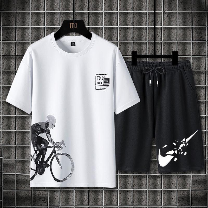 Men's Summer Quick-Dry Ice Silk T-Shirt & Shorts Set