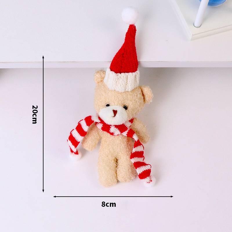 Adorable Plush Christmas Bear Pendant With Colorful Scarves And Hats Perfect For Holiday Decor