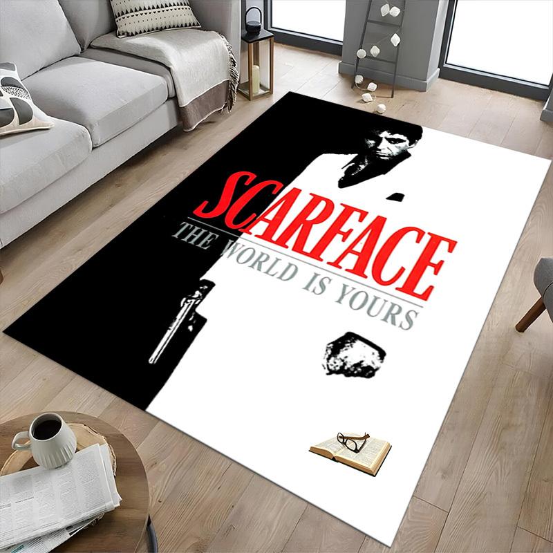 1 Stück Scarface The World Is Yours Home Office, Strapazierfähige Polyester-Bodenmatte mit Einfacher, Bürodekoration, Urbaner Stil, Rutschfeste Rückseite