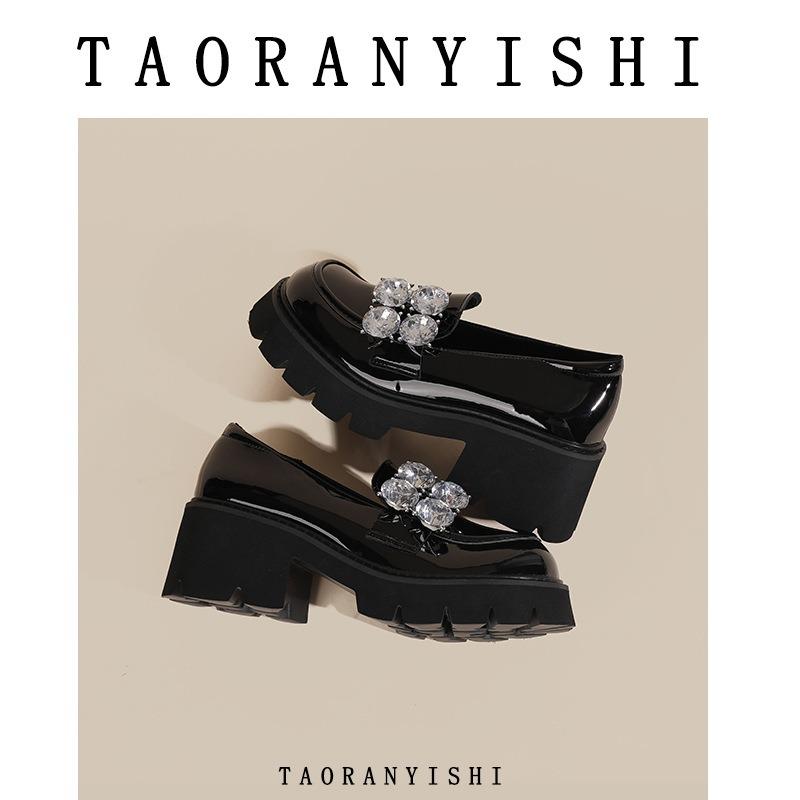 Zhao Ruth Spring New Sweet Women's Shoes Medium Heel One Pedal Single Shoes Large Size Women's Shoes-4