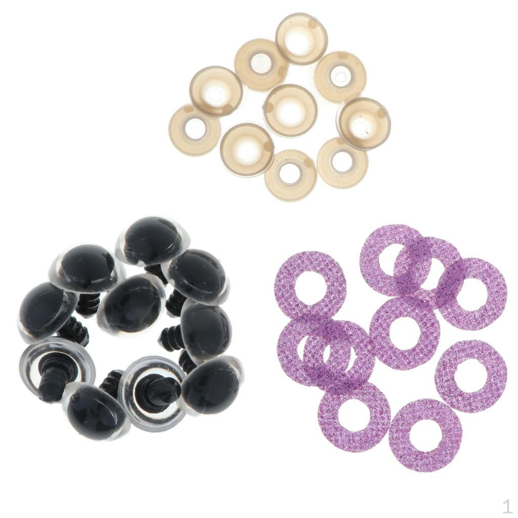 10x Glitter Safety Teddy , 24mm