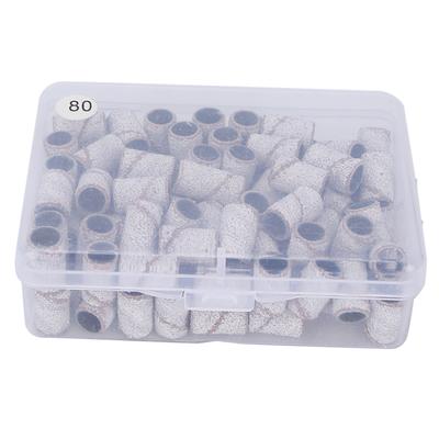 100pcs Nail Art Sanding Bands Professional Manicure Sanding Rings Nail Salon Tools White80#