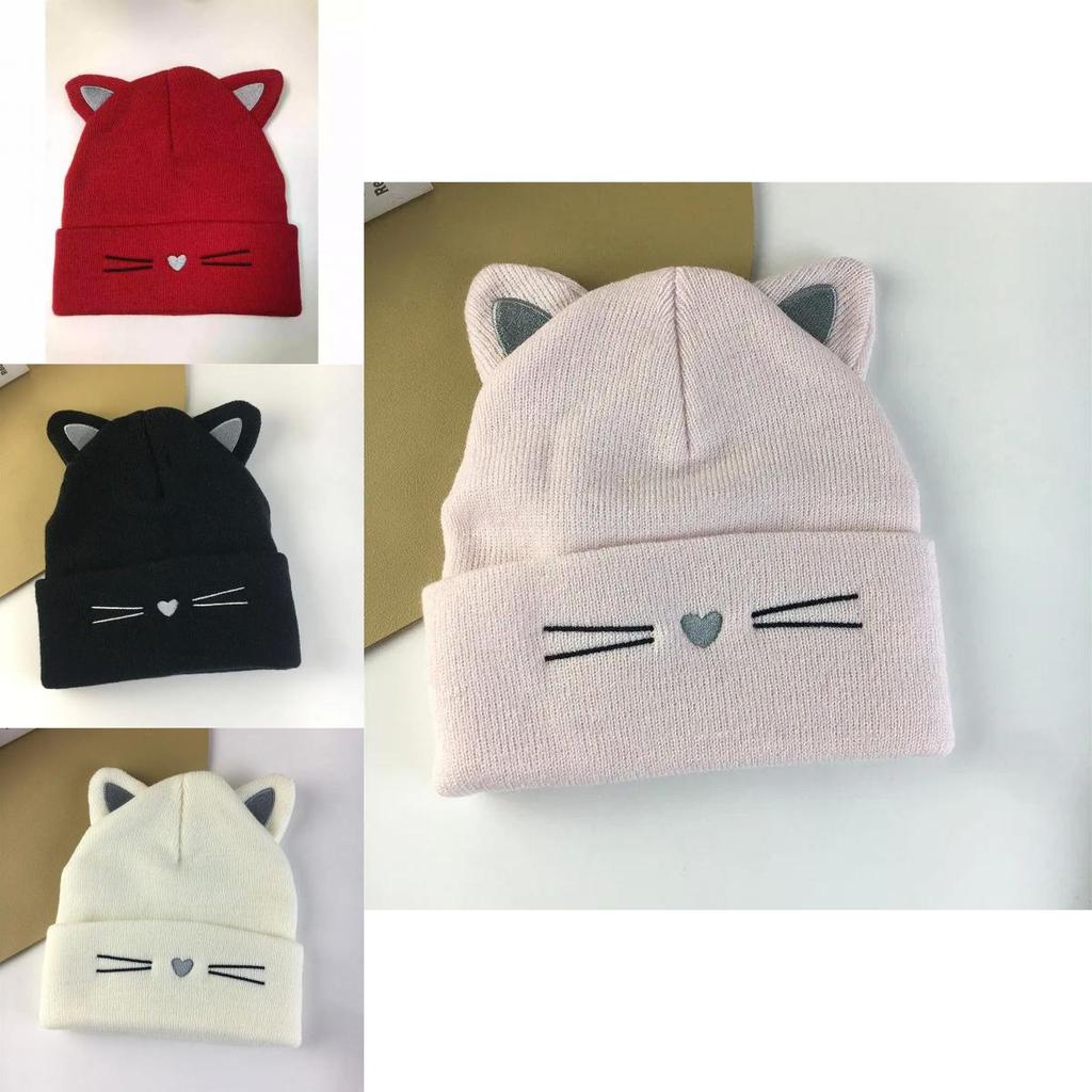 Cozy Catthemed Knit Hat For Autumn And Winter Outdoor Cold Weather Accessory