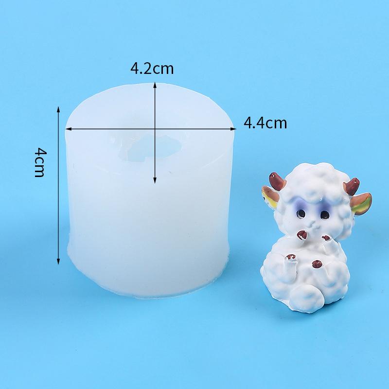 Cute Lamb Silicone Candle Mold Cartoon Sheep Epoxy Resin Crafts Plaster Animal Mould Diy Scented Candle Table Decor