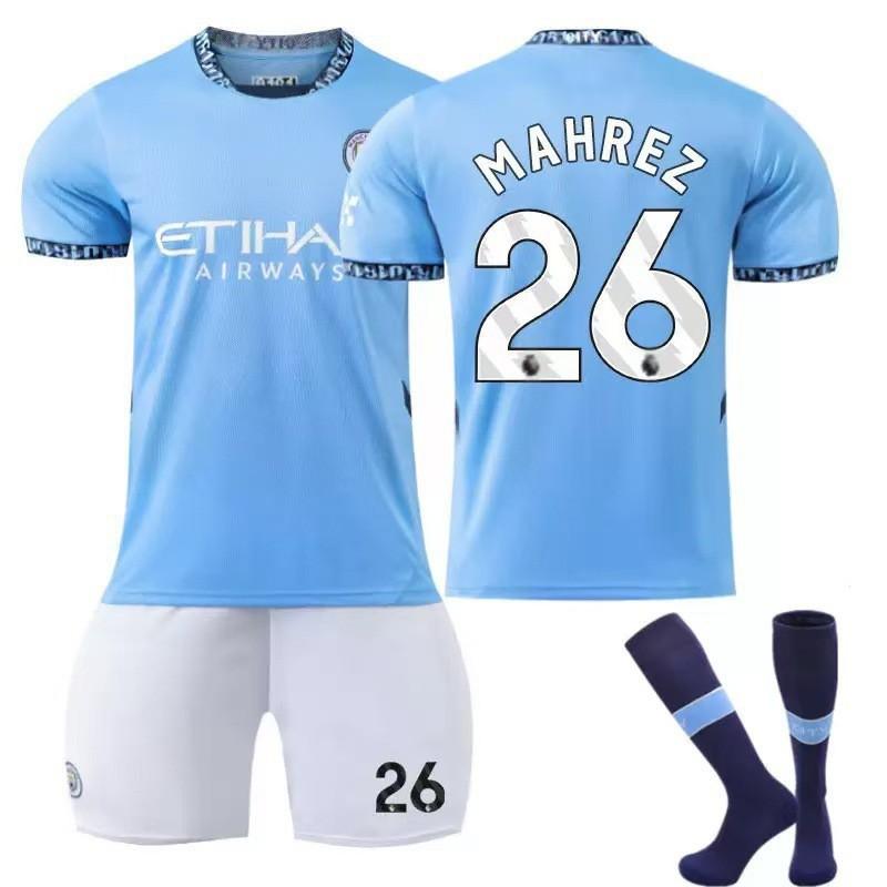2425 Manchester City Jersey Home No. 9 Harland 17 De Braunet 10 Gralish Football Shirt Set