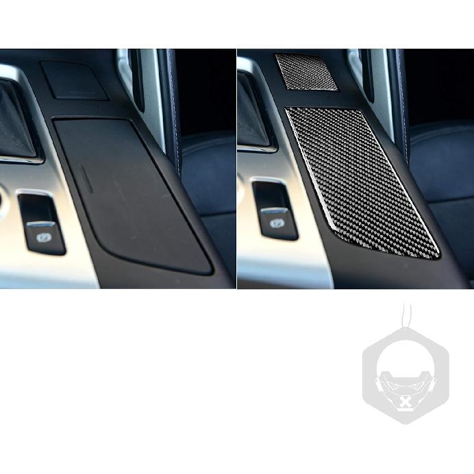 RRX Real Carbon Fiber Armrest Storage Cup Holder Gears Panel Protective Cover Molding Trims Sticker Accessories for 2014 2015 2016 2017 2018 