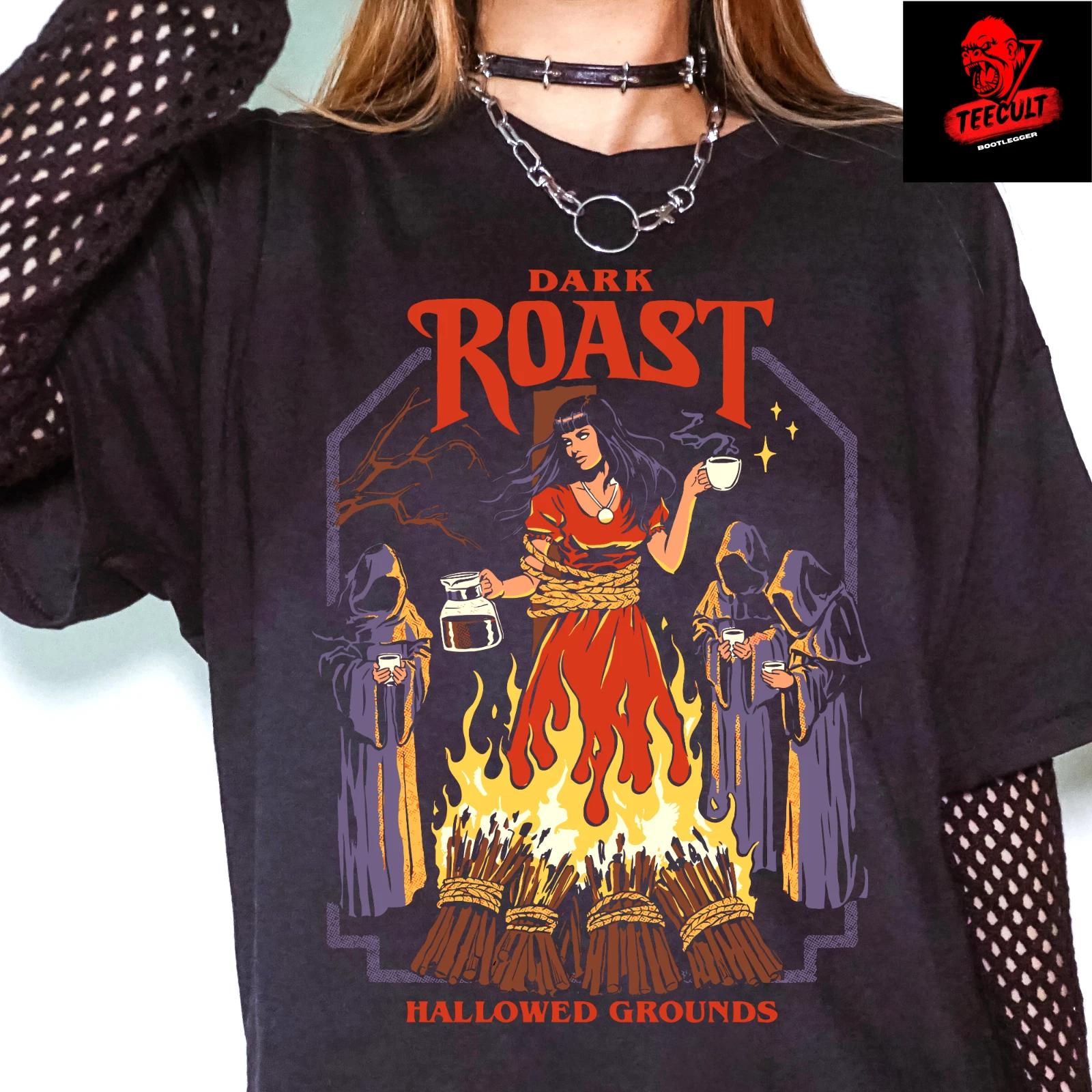 Men s and Women s T-shirts Steven Rhodes Dark Roast Hallowed Grounds Adult Dark Humor Retro L