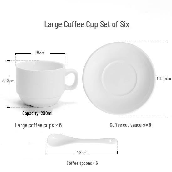 Elegant White Ceramic Coffee Cup & Saucer Set with Spoon – Ideal for Home or Hotel Use