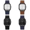 Classic Square Mens Watch With Leather Band And Quartz Movement For Daily Use