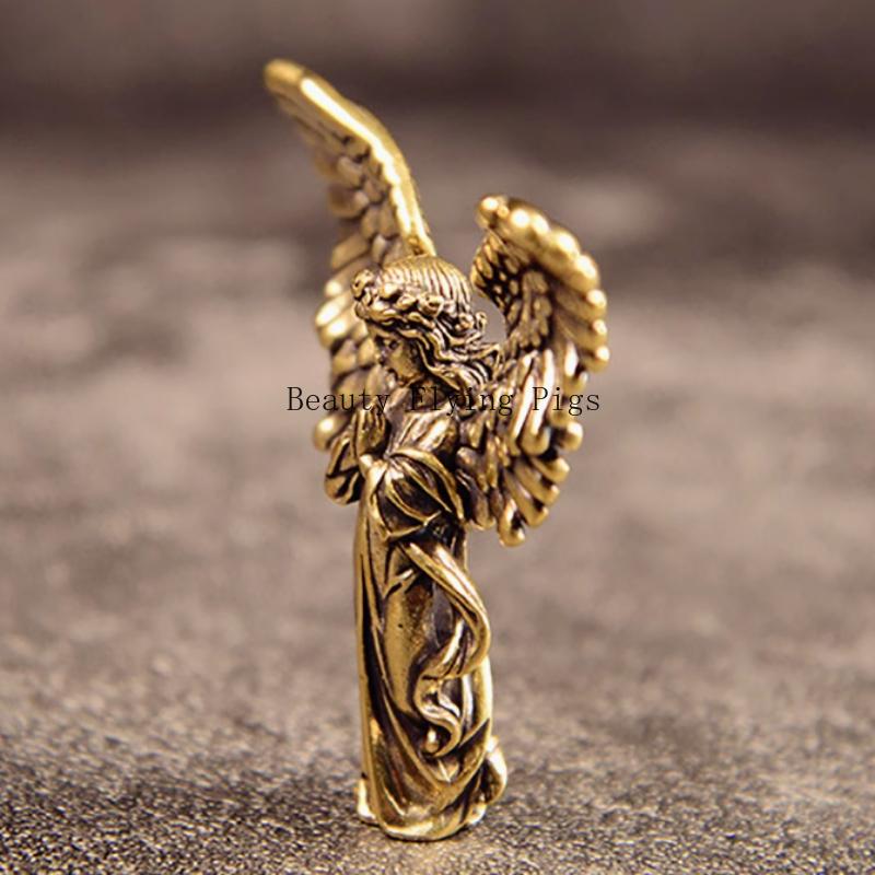 1pc Mini Angel Metal Ornament Desktop Decoration Metal Angel Model Character Statues Decorative Figurines Home Accessories