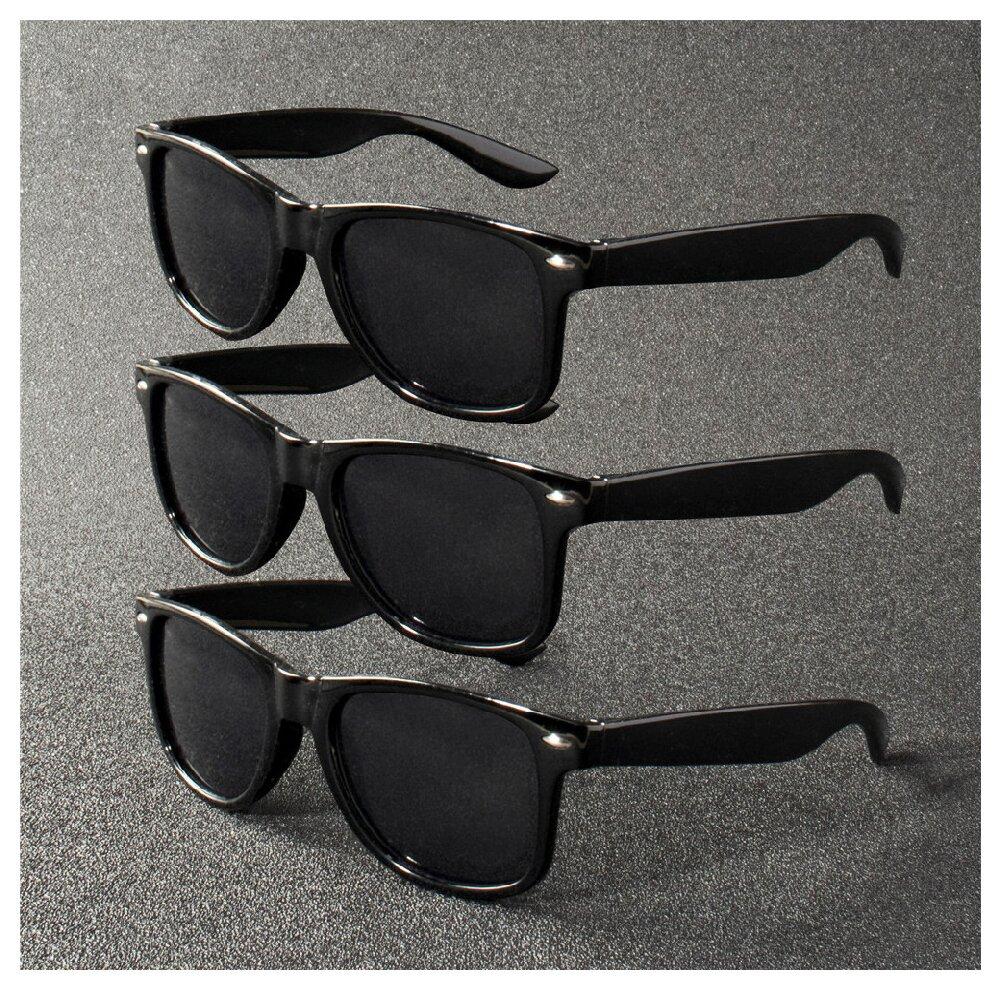 10PCS Classic Black Square Fashion Glasses with Bolt Decoration For Party Pography Wedding Birthday Graduation Hiking