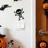 Wall Decoration Sticker Electric Shock Skeleton Switch Sticker, Cartoon Holiday Decal Self Adhesive Light for Bedroom Living Room