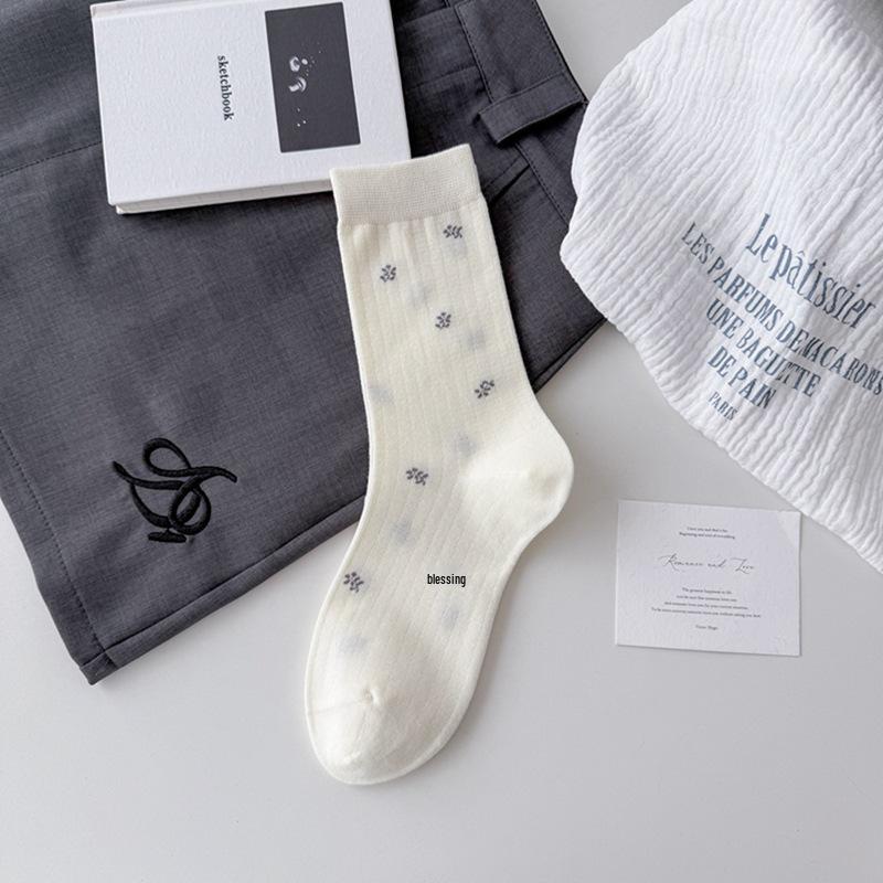 2026 Ранняя весна Корейский стиль Бант Хлопковые женские носки One Size