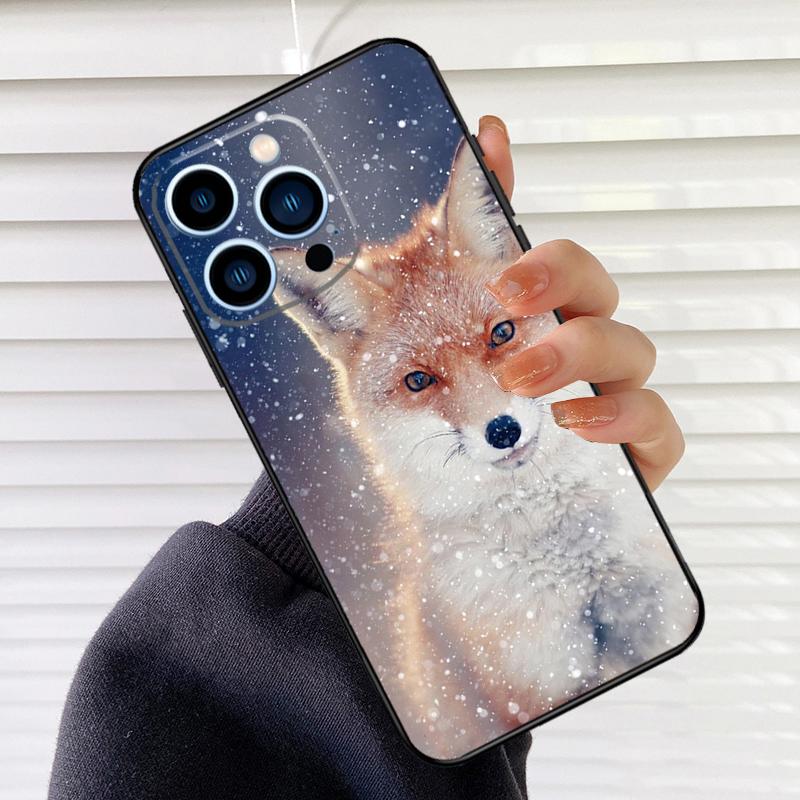 Cute Animal Fox Phone Case For iPhone 16 14 13 12 11 15 17 Pro Max mini 15 16 Plus 16e 17 Air Cover Fundas
