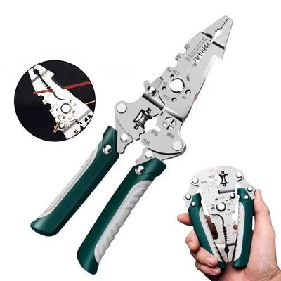 Multifunctional Foldable Wire Stripper Crimper Cable Cutter Pliers Electrician Cable Cutting Wiring Pulling Stripping Tools
