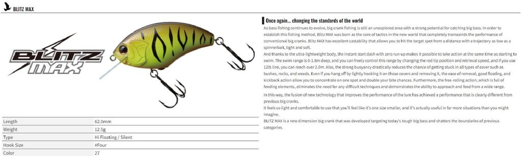 OSP Blitz Max 62 mm 12,5 grammi Esca Galleggiante PL-07 (2239)