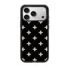 Black and White Polka Dot Floral MagSafe Case for iPhone 15 Pro Max