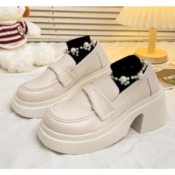 Neue Frühling Damen Plateau Lederschuhe Französisch Retro Britisch Lolita Ballerinas Klobige Mary Janes Oxfords Lässig Vintage Schuhe