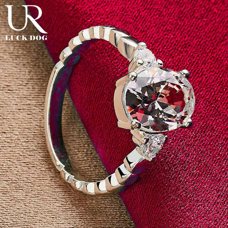 925 Sterling Silver AAA Zirkonový prsten Módní svatební šperky