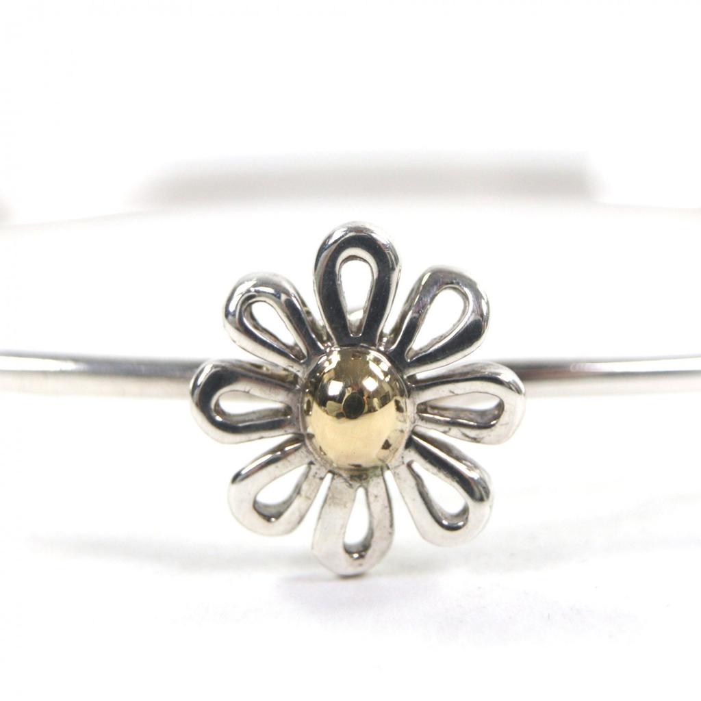 Great TIFFANY&Co. Bangle Daisy flower Combi bracelet Silver 925 Women Used