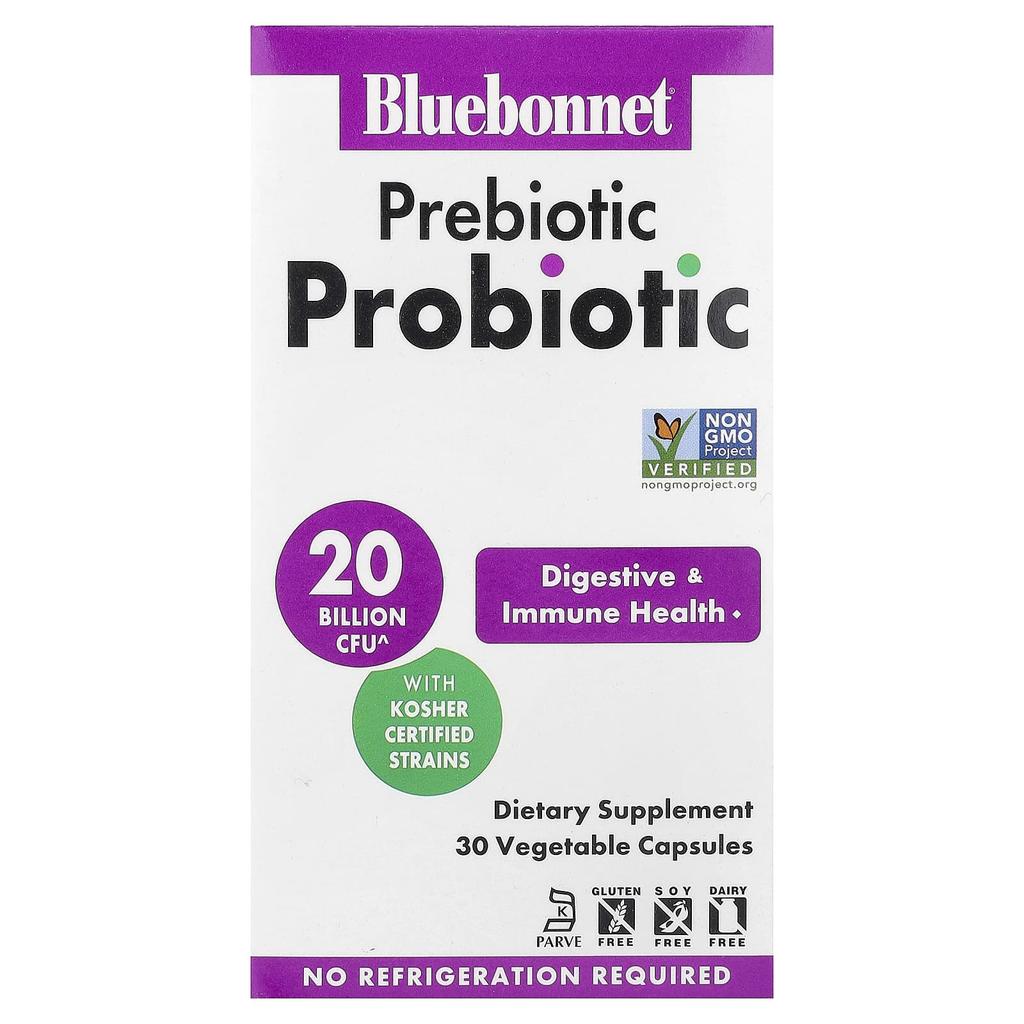 Bluebonnet Nutrition Prebiotic Probiotic, 30 Veggie Capsules