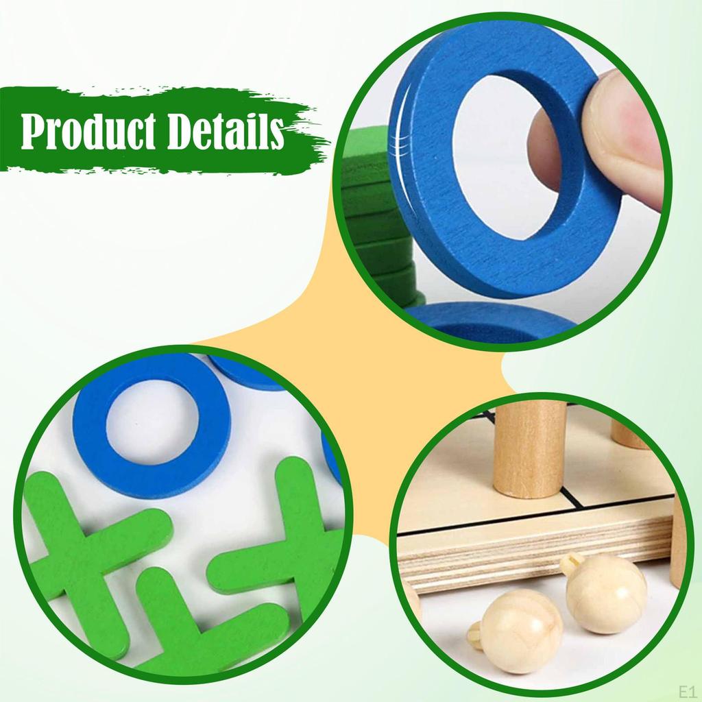 XO Chess Game Noughts and Crosses Brain Teaser Funny Easy Installation Educational Toy 3 Layer for