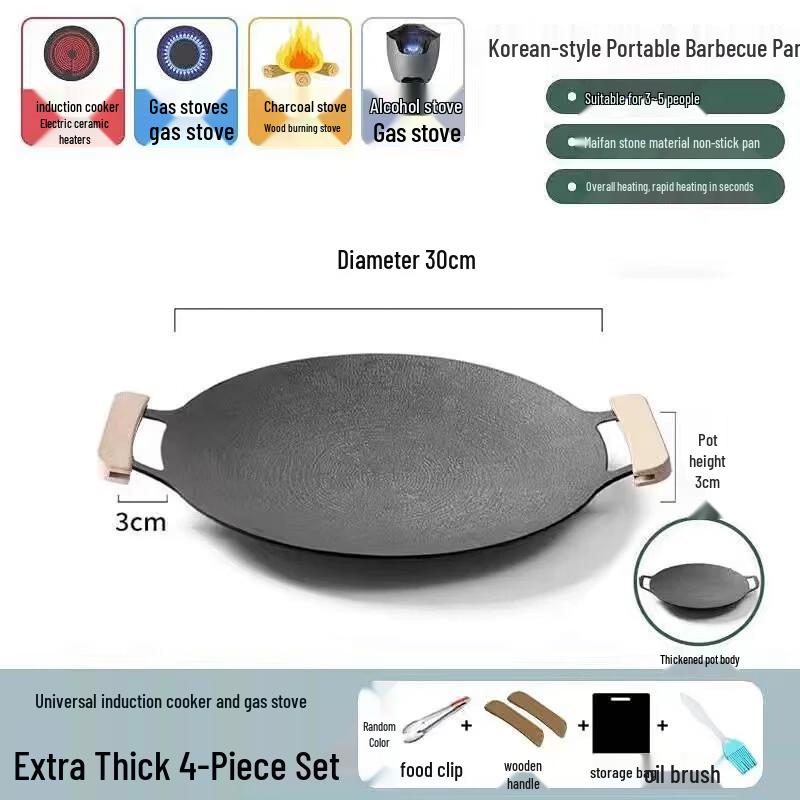 

Maifan Stone Aluminum BBQ Grill Pan 30cm