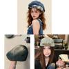 Cotton Spring Summer Beret With Flipped Brim And Breathable Design For Women
