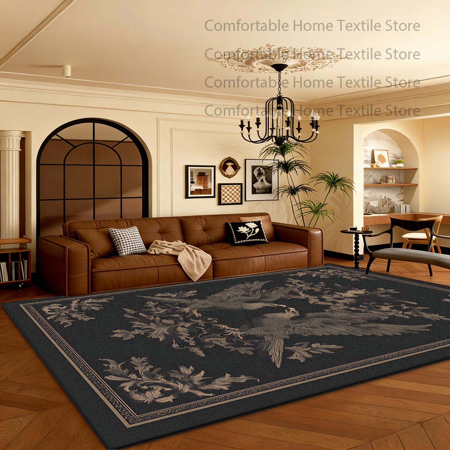 

American Retro Style Washable Living Room Carpet Decoration Bedroom Bedside Fluffy Rug Large Area Non-slip Coffee Tables Mats 60x90cm