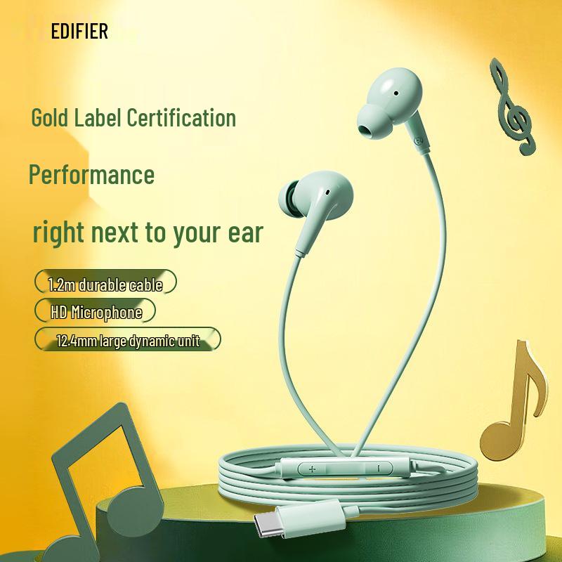 Edifier H230P Type-C In-Ear Wired Earphones with Gold Standard Certification, Durable Cable, and HD Microphone