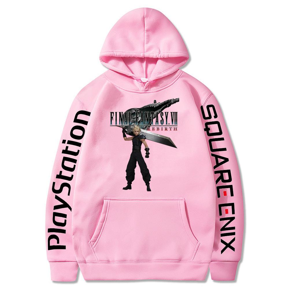 Cloud Strife Buster Sword Hoodies Final Fantasy VII Rebirth Pullovers Hot Game Harajuku Aesthetic Sweatshirts Unisex High Street Tops