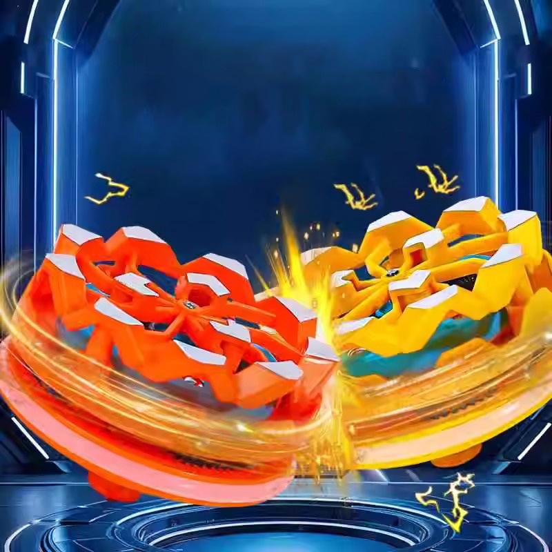 Fireworks Gyro Toy Glowing Rotating Gyro Battle Handheld Stress Relief Gyro Creative Children'S Gift That Will Emit Fire