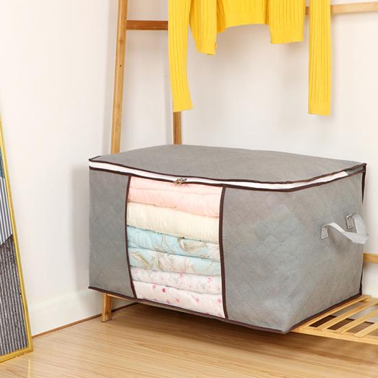 Clothes Storage Bin Foldable Storage Bag with Dual Zippers Closet Organizer with Handles for Clothing Blanket Comforters Bed Sheets Pillows