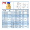 10PCS PCF Pneumatic Air Connector 4 6 8 10 12mm Hose Tube 1/8" 3/8" 1/2" 1/4" BSP Female Thread Brass Quick Pipe Joint Fitting PCV Valves 1