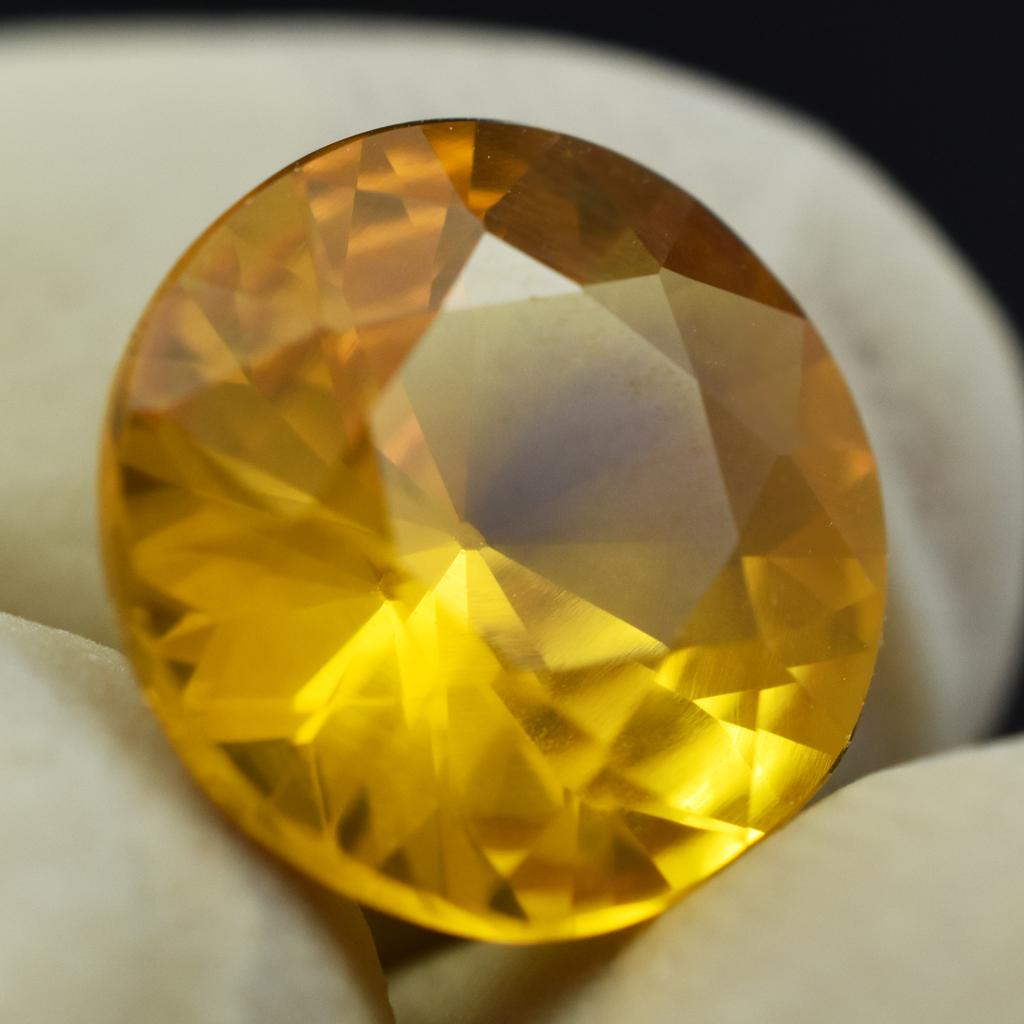 Natural 5.65 Ct Yellow Sapphire Diamond Cut Round Shape Loose Gemstone CERTIFIED AR-1101