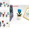 Multi Colored Plush Twisted Rod Rose Potted Desktop Decoration Ornament For Office Decor