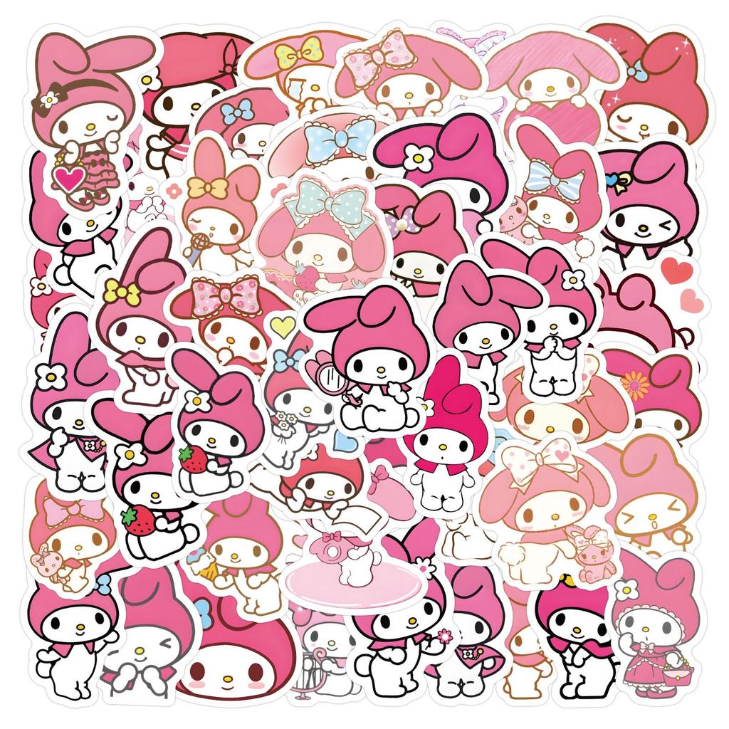60 Cartoon Sanrio My Melody Stickers for Journal, Stationery, Water Bottle, Computer - Waterproof.