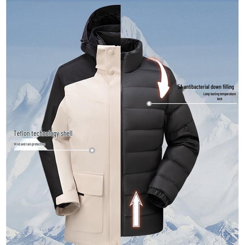Xuezongfei Unisex 3-in-1 Functional Down Jacket
