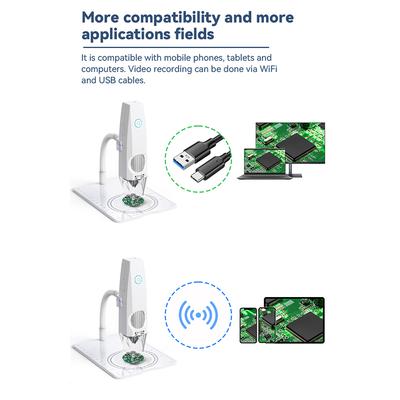 2MP 1080P WiFi Elektron Mikroskobu USB Cep Telefonu Bilgisayarlar Bağlantı Mikroskobu Fotoğraf Video