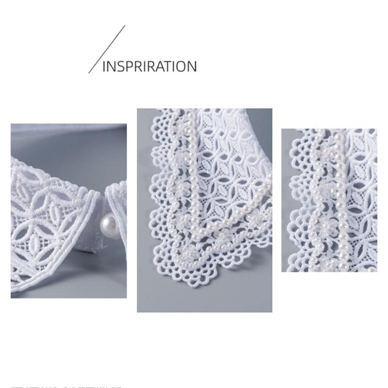Elegant Detachable Lace Collar Spread Lapel Design Decorative Accessory for Dresses and Blouses