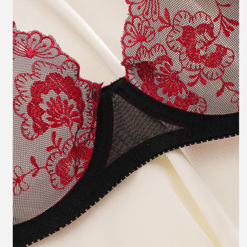 Gather Lace Bra Suit Sexy