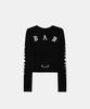 BADBLOOD Mystic Rhinestone Logo Jersey Slim Long Sleeve - Black