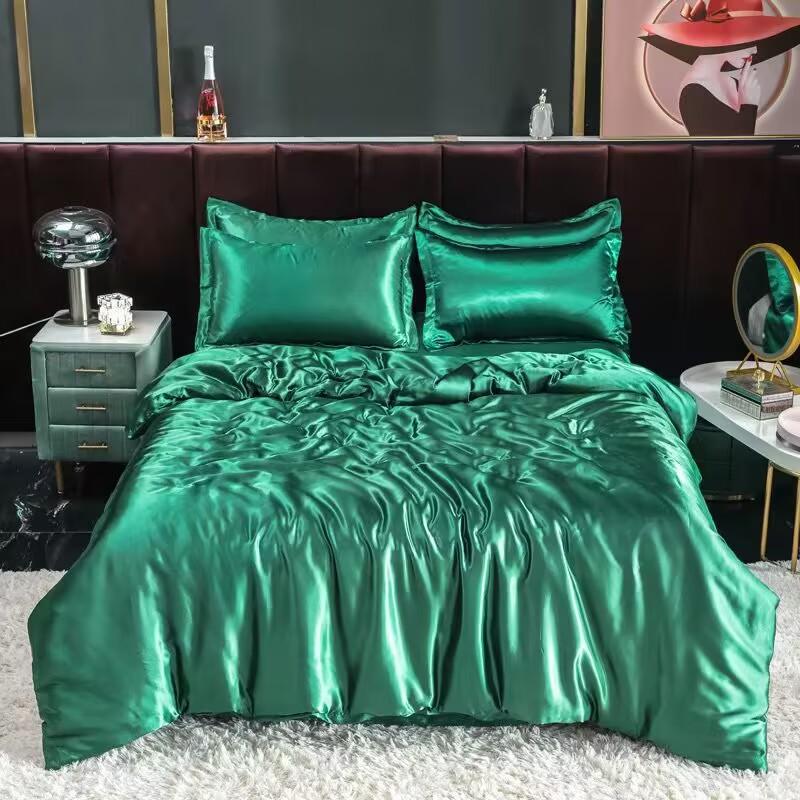 Set Copripiumino Matrimoniale 100% Seta di Gelso con Federe Set Comodi per Letto Lenzuolo in Lino Set Copriletto Setosi